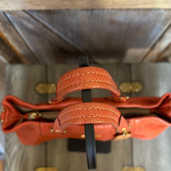 Coach F19243 Ashley Burt Orange Tangerine Leather Satchel Shoulder Handbag - Picture 6 of 16